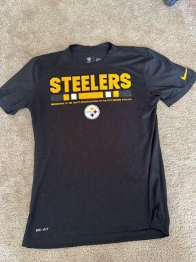 Nike Black and Gold Steelers Dri-FIT Short Sleeve Tee